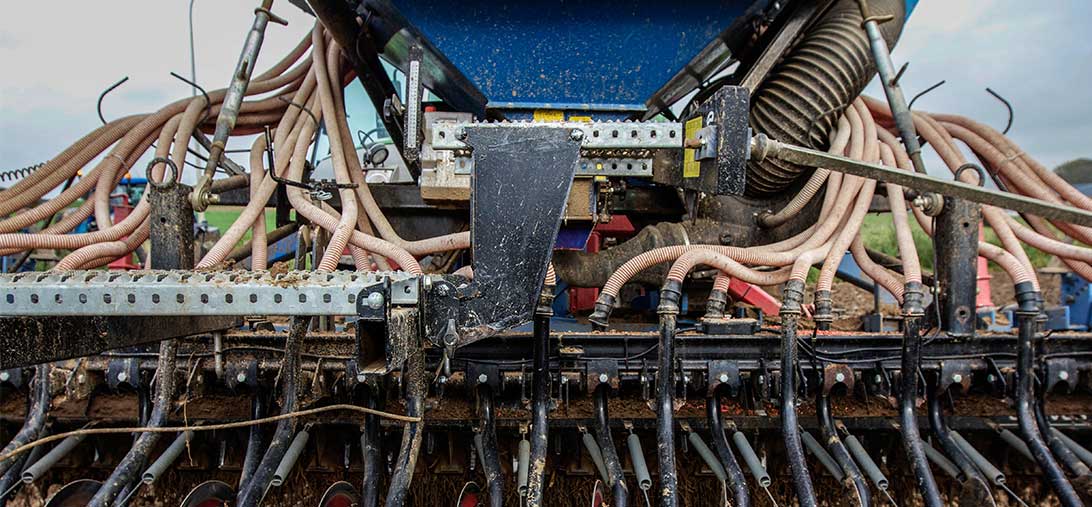 close up of a modern tractor