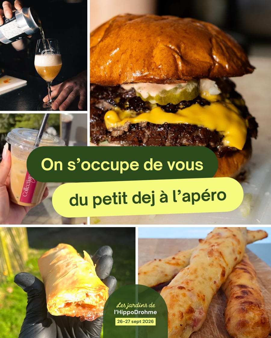Post Instagram « On s’occupe de vous du petit dej à l’apéro » : une mosaïque de plats et de boissons servis sur place